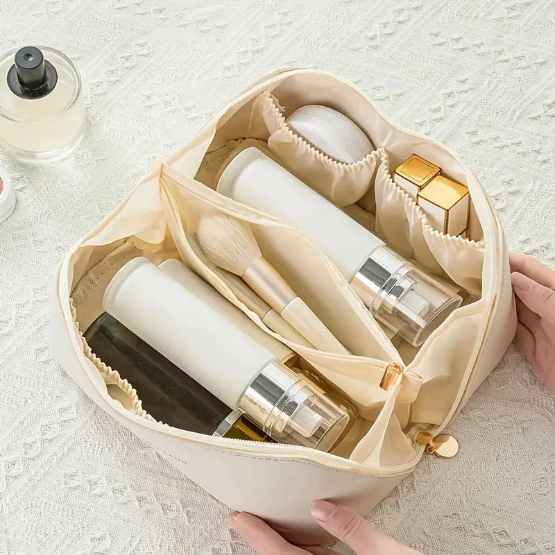 Lg Waterproof Cosmetic Bag with Dividers and Handle