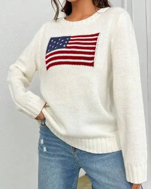American Flag Girl Sweater