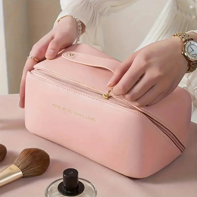 Lg Waterproof Cosmetic Bag with Dividers and Handle