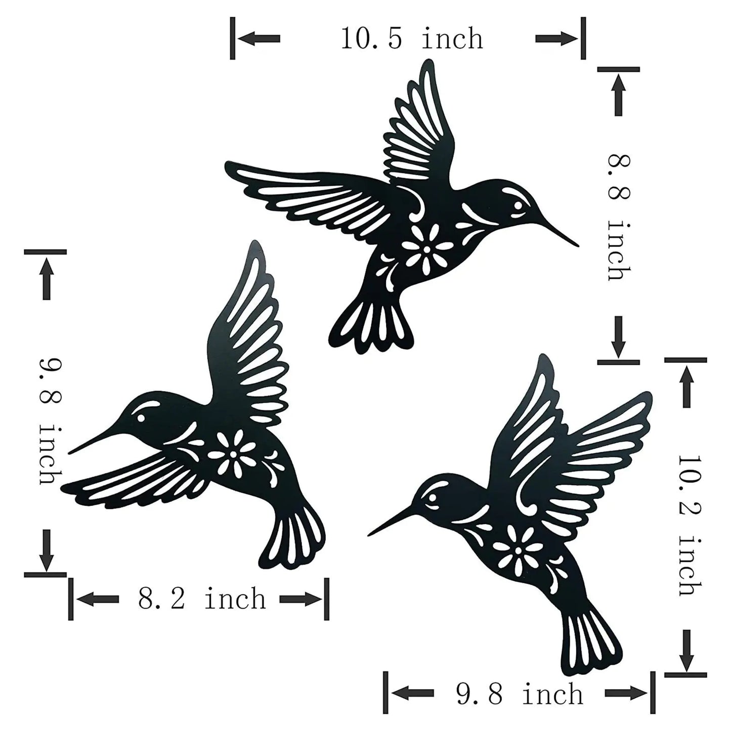 Hummingbird Wall Hanging Figurines - 3 Piece Set