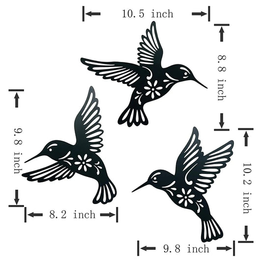 Hummingbird Wall Hanging Figurines - 3 Piece Set