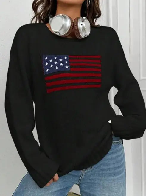 American Flag Girl Sweater