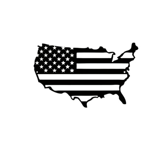 American Flag Map Metal Wall Decor