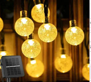 Solar Crystal Ball LED String Lights for Outdoors