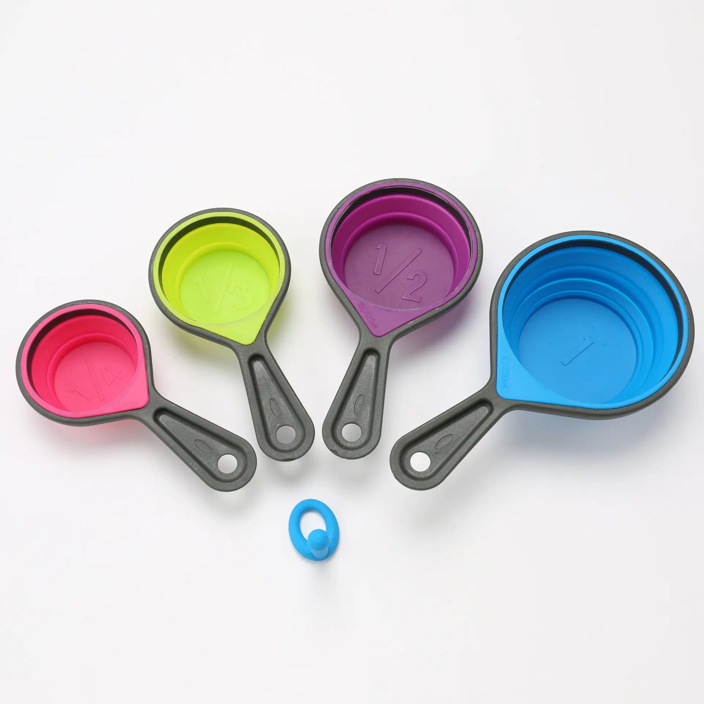 Silicone Folding Measuring Cup and Spoon Set (4 Pieces)
