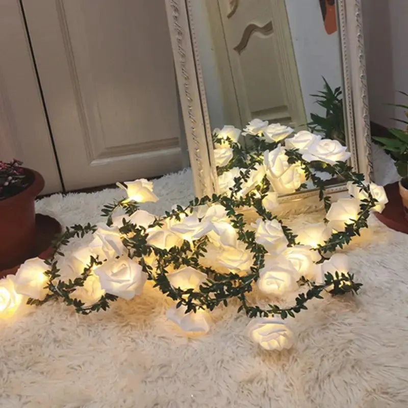 New LED Rose Rattan String Lights