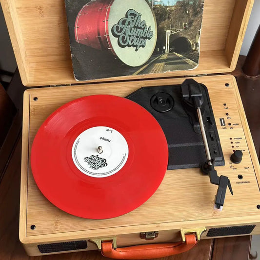 Portable Vintage Vinyl Record Player with Bluetooth Speaker