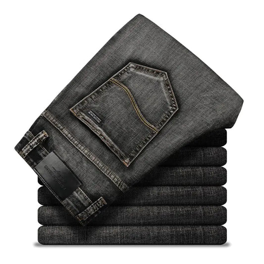 Slim Straight Black Jeans for Men