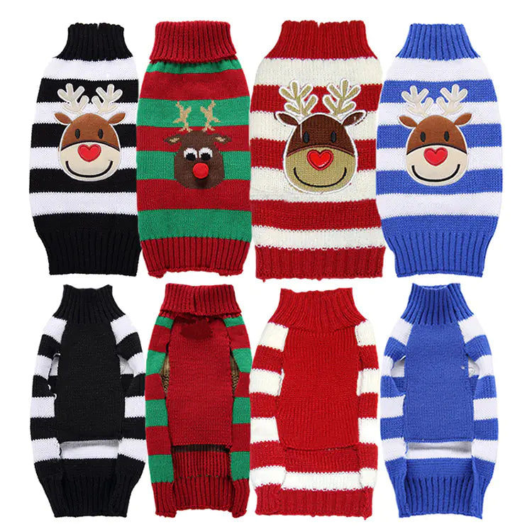 Moose Pattern Christmas Sweater for Dogs