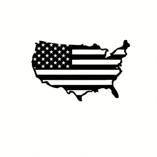 American Flag Map Metal Wall Decor