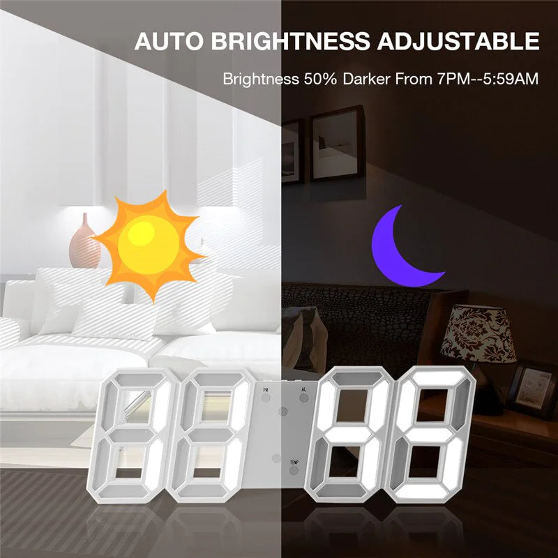 Digital 3D LED Big Wall Clock