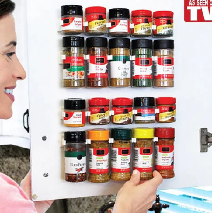 Clip N Store Spice Bottle Organizer and Kitchen Rack