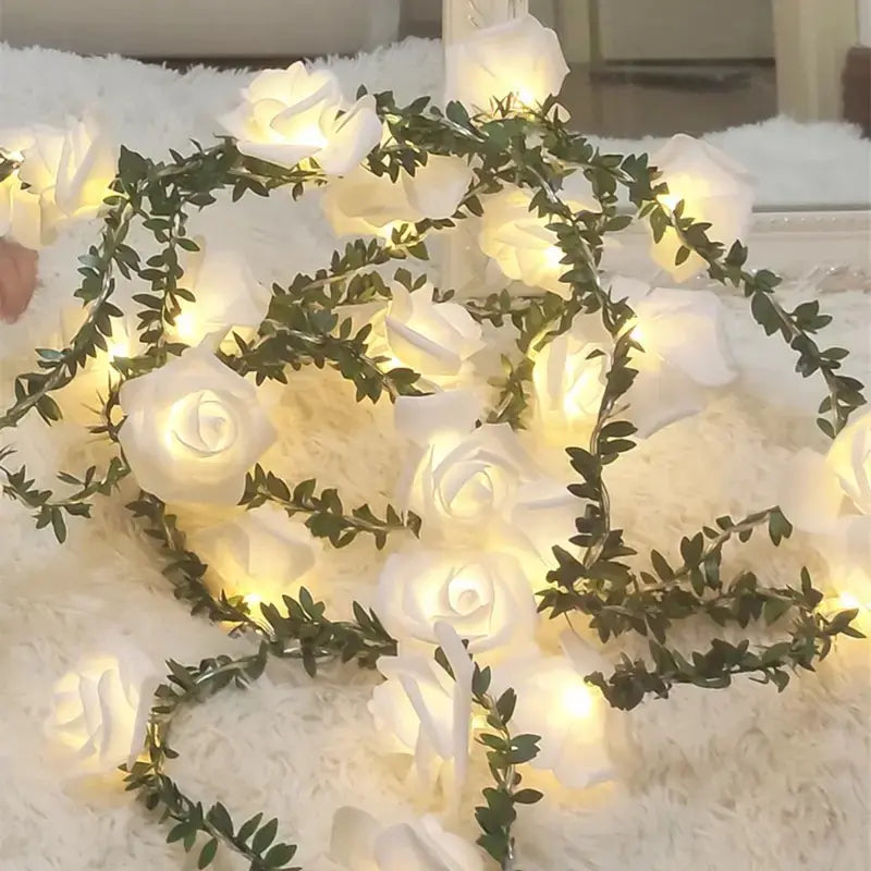 New LED Rose Rattan String Lights