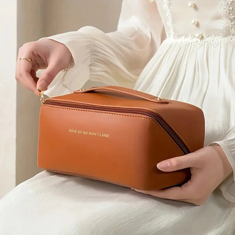 Lg Waterproof Cosmetic Bag with Dividers and Handle