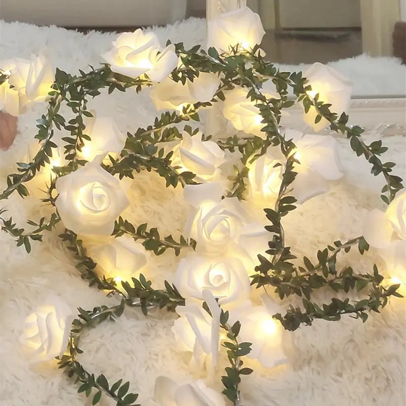 New LED Rose Rattan String Lights