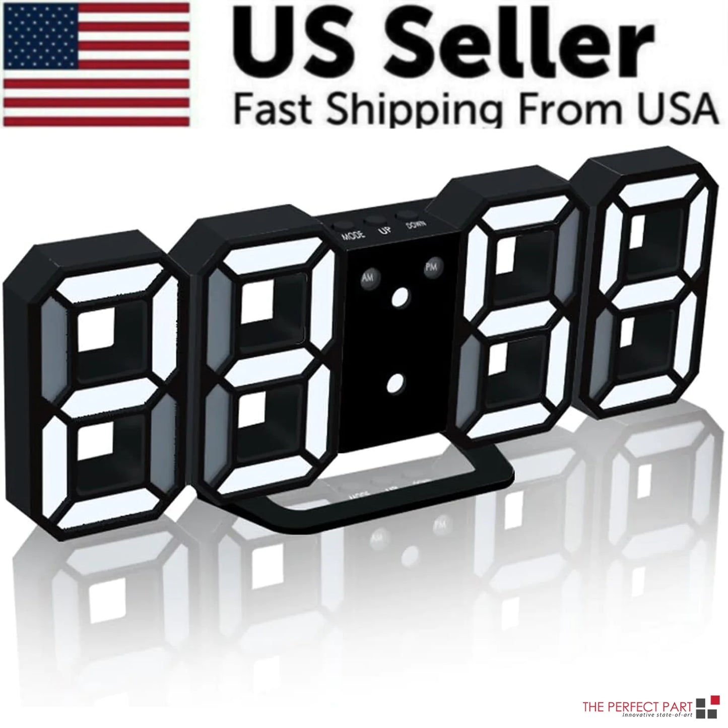 Digital 3D LED Big Wall Clock