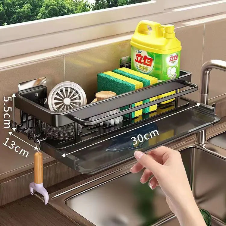 Wall-Mounted Kitchen Storage Rack and Draining Basket