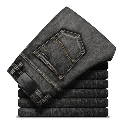 Slim Straight Black Jeans for Men