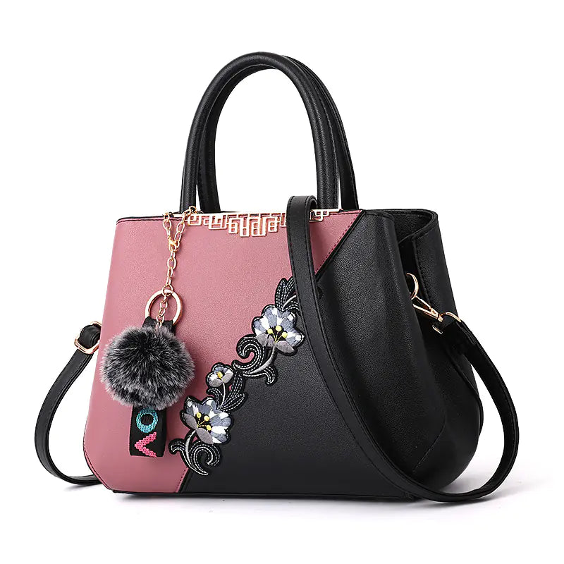Fashionable Color-Block Women's Handbag and Shoulder Bag