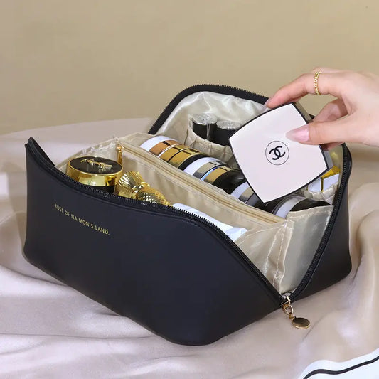 Lg Waterproof Cosmetic Bag with Dividers and Handle