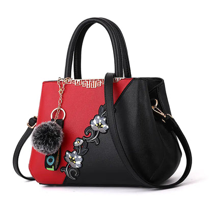 Fashionable Color-Block Women's Handbag and Shoulder Bag