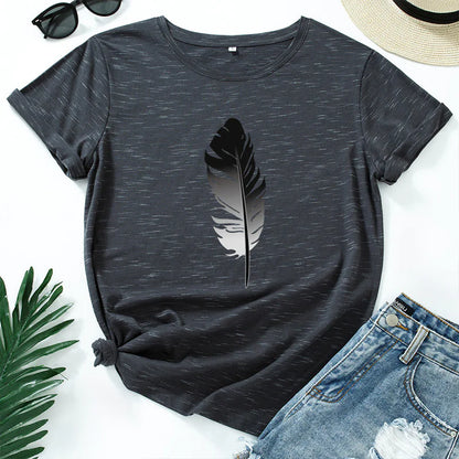 Women's Loose Fit Cotton Printed Short Sleeve T-Shirt