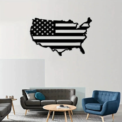 American Flag Map Metal Wall Decor