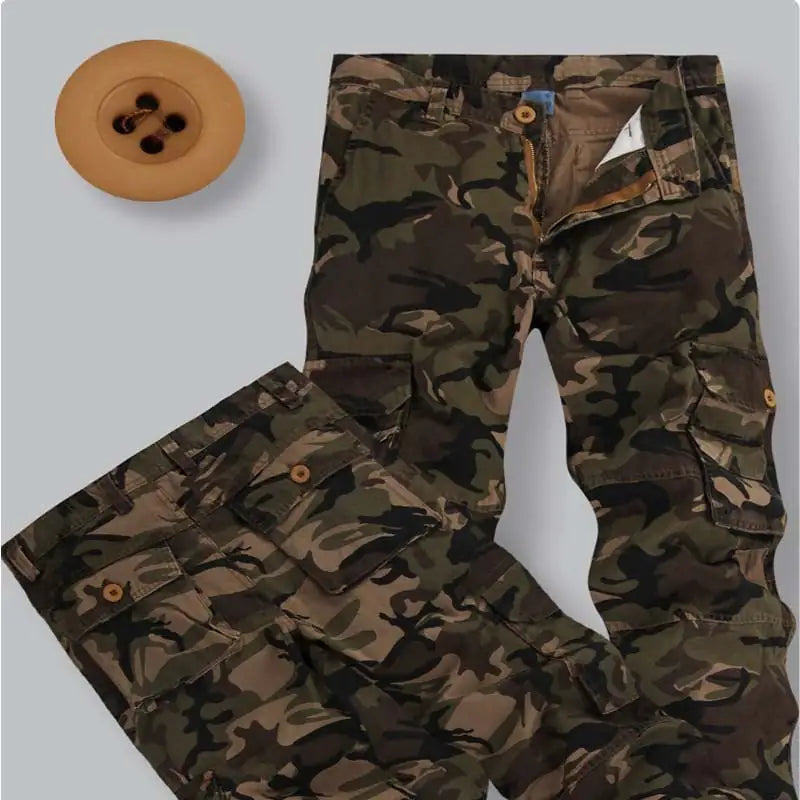 Fashionable Men's Camouflage Multi-pocket Cotton Pants