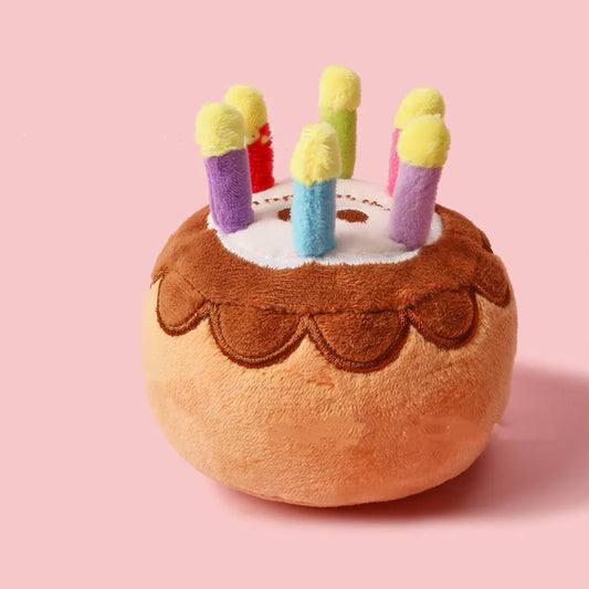 Pet Plush Toy Birthday Candle Cake for Pets