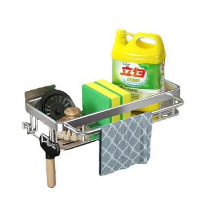 Wall-Mounted Kitchen Storage Rack and Draining Basket