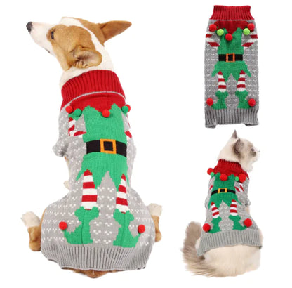 Christmas Pompom Dog Clothes for Small Pets