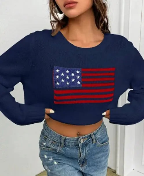 American Flag Girl Sweater