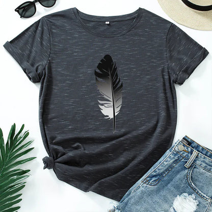Women's Loose Fit Cotton Printed Short Sleeve T-Shirt