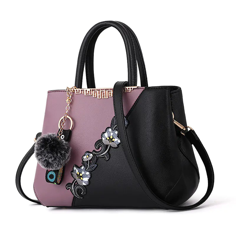 Fashionable Color-Block Women's Handbag and Shoulder Bag