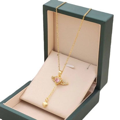 Elegant Cupid Angel Heart Necklace