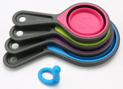 Silicone Folding Measuring Cup and Spoon Set (4 Pieces)