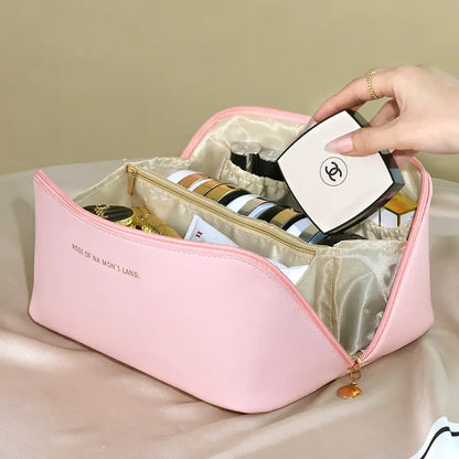 Lg Waterproof Cosmetic Bag with Dividers and Handle