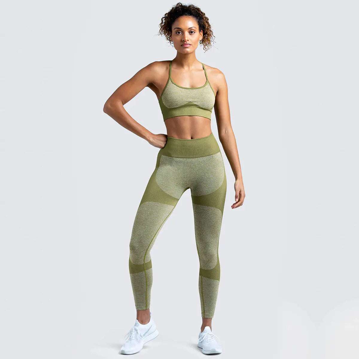Women's Seamless Yoga Tank Top and Sports Bra Set