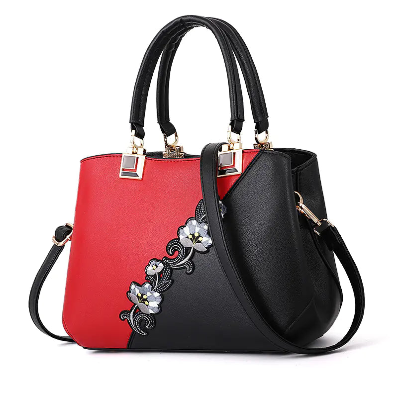 Fashionable Color-Block Women's Handbag and Shoulder Bag