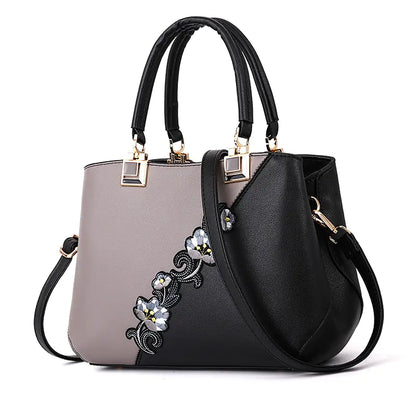 Fashionable Color-Block Women's Handbag and Shoulder Bag