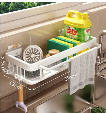 Wall-Mounted Kitchen Storage Rack and Draining Basket
