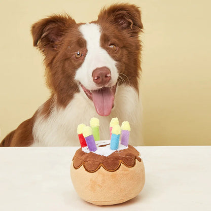 Pet Plush Toy Birthday Candle Cake for Pets